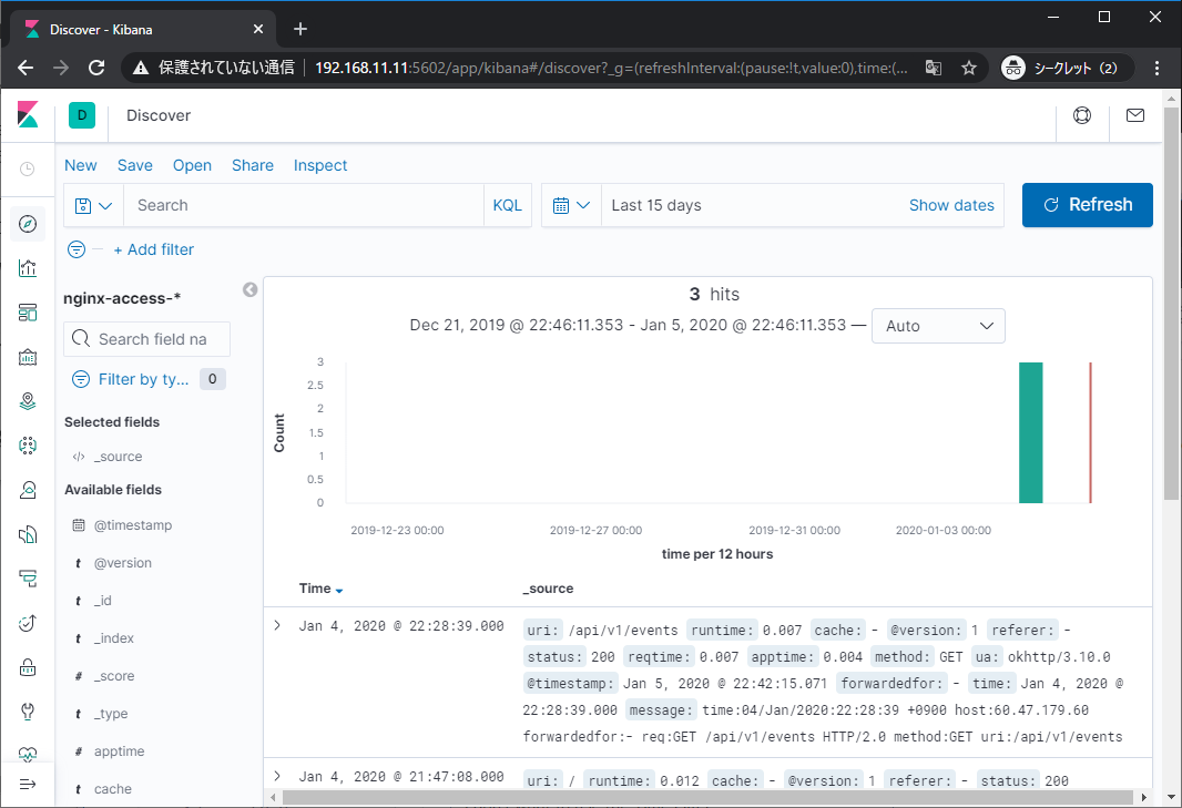 Kibana Discover View